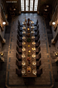 This may contain: an overhead view of a dining room with tables and chairs