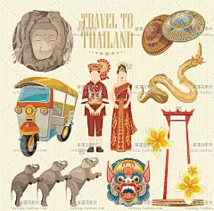 e222|矢量EPS泰国扁平风旅游景点手绘海报banner电商美工设计素材-淘宝网