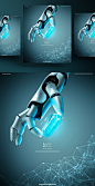 Futuristic Medicine 未来医学科技机器手/结晶概念海报PSD素材 ti219a14410