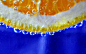 General 1920x1200 minimalism underwater bubbles water fruit orange (fruit) blue background closeup