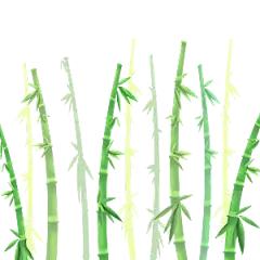 中国风卡通手绘绿色竹子水墨竹叶竹节