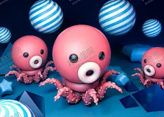 C4D模型红色风格电商立体场景 【酷图网】Cinema4D,三维,可爱,卡通,高品质,舞台,乌鱼,乌贼,八爪鱼,珠子,管子,线,球体,氛围,几何,抽象,玩具,儿童,活动,促销,创意,大促,海报,风格,电商,立体,场景,工程,源文件,展台,文字,淘宝,京东,C4D,模型,动画,简约,素材,渲染,C4D模型