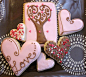 Valentine cookies in pink and brown