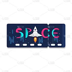 太空票用火箭和星星设计矢量。