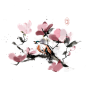 中国风水墨花鸟免抠元素