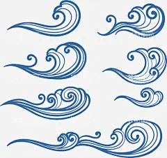 手绘海浪素材  - 源文件下载【酷图网】手绘,海浪,设计,矢量,素材,海浪手绘,浪花,