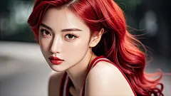 30岁御姐，红色头发，性感热火，身材曼妙，半身照(14)