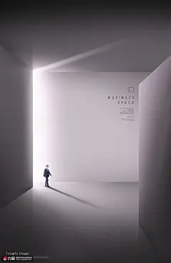 西装男士静谧空间商务空间海报 海报招贴 商务办公