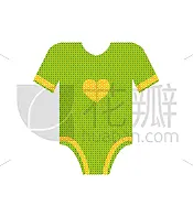 黄色,绿色,动物心脏,短袖,可爱的,小的,儿童,童年,夏天,复古