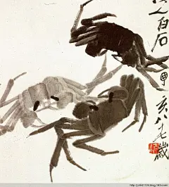 2731151699040426886.jpg (656×728)
齐白石

齐白石（1863—1957年），名璜，字萍生，号白石、白石翁、老白，又号寄萍、老萍、借山翁、齐大、木居士、三百石印富翁等。湖南湘潭人，寄居北京，幼喜书画。15岁（1878年）时学木工，善雕花，人称“芝木匠”。25岁（1888年）开始学书画，习诗文，刻图章，兼作画工，为人画衣冠像。40岁（1903年）后5次游历南北各地，随地写景，成《借山图卷》52幅。60岁（1923年）后定居北京，以篆刻卖画为生。曾任北京艺专教授，受同时期书画家