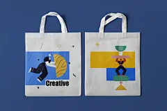 帆布袋国潮文创样机设计