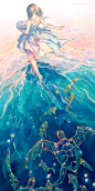 Anime 1350x2700 anime anime girls digital art artwork 2D portrait display vertical Yuumei beach barefoot dress sun dress