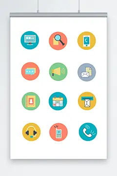 简约通用矢量邮件名片通讯图标插画元素