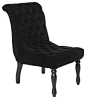 Juliette Black Tufted Velvet Accent Chair transitional-chairs