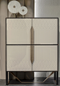 Prisma - Capital Collections : Wooden structure with n. 4 doors by pantograph. Metal details and base. Tempered glass shelves. Internal LED. Marble structure version. … Continued