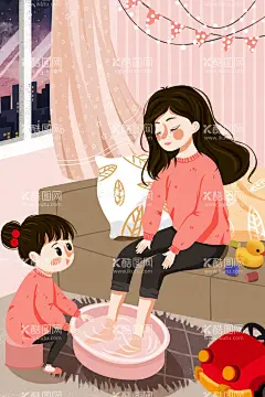 母亲节  - 源文件下载【酷图网】母亲节,感恩节,儿童父母洗脚,儿童孝敬服务,妈妈辛苦了