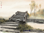 水墨江南 江南绘画 江南风景 国画 水墨风 水彩作品 #山水画# #文物# #书法# #工艺# #油画#