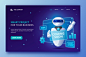 Artificial intelligence landing page template Free Vector