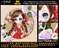 手绘美女插画图案