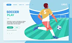 国外扁平踢足球比赛运动员世界杯训练守门员人物矢量插画设计素材-淘宝网