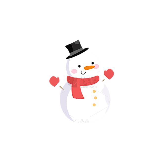 圣诞节可爱卡通雪人装饰元素素材