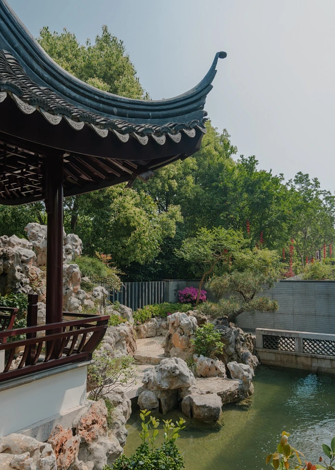 苏州园林设计公司_景观、庭院、花园、别墅庭院设计_园林效果图片_苏州融景景观营造有限公司_融景原创：晋园中式别墅庭院设计-花瓣网