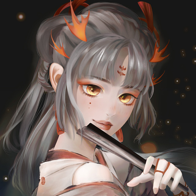 阴阳师不知火同人头像古风水墨