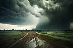 暴雨天气大雨摄影图图片