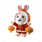 3D春节兔子元素贴纸