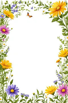创意漫画花草边框图片