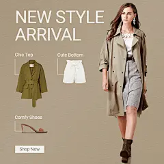 Brown Color System Background Fashion Women's Wear New Arrival Ecommerce Story