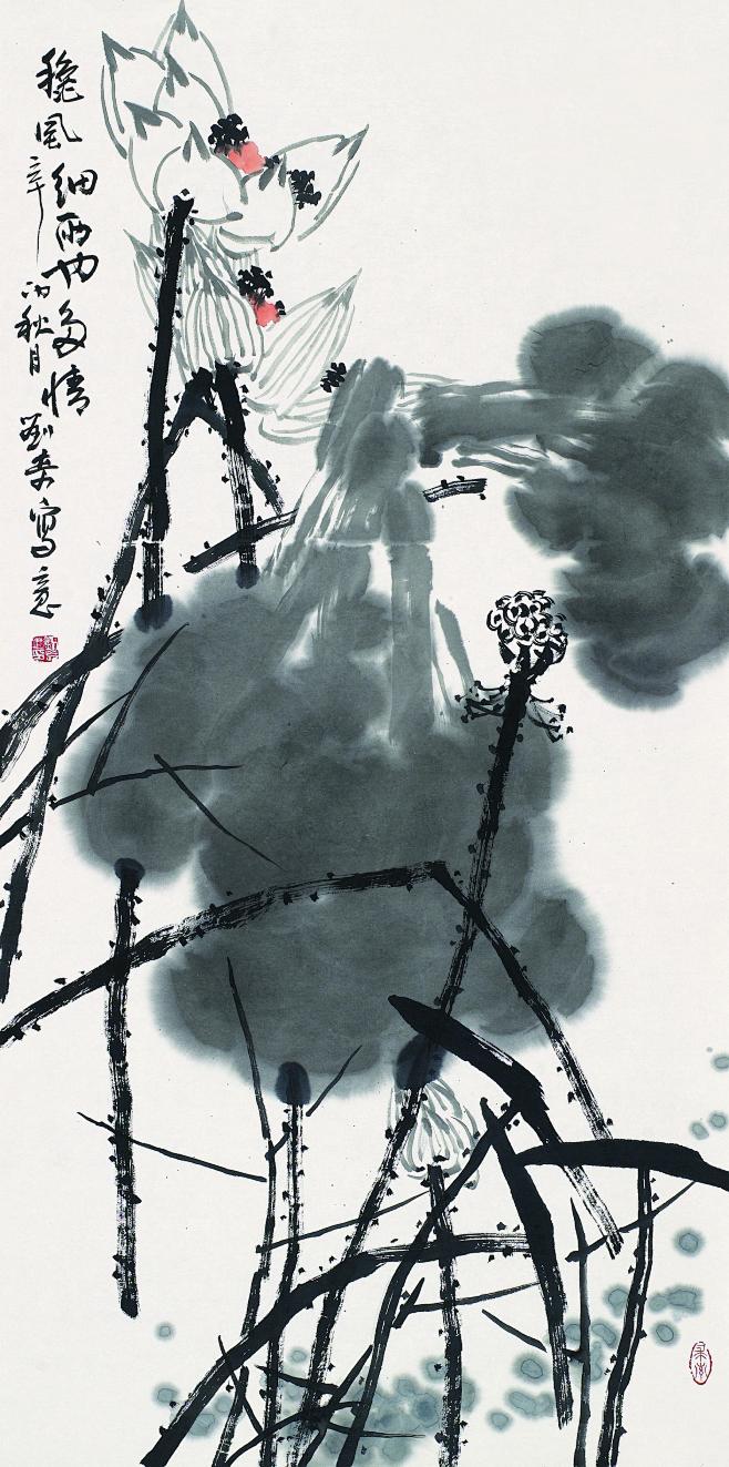 刘奇写意荷花作品