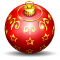 红色的圣诞节彩球图标 iconpng.com