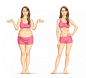 Before and after weight loss fat and slim female