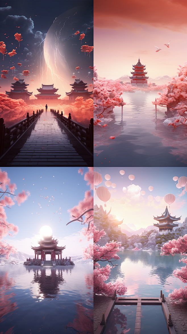 粉色背景 七夕 浪漫