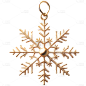 圣诞节平安夜3D立体金色雪花挂件圣诞装饰元素素材