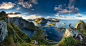 General 2500x1346 Lofoten Norway island cityscape sea grass mountains clouds anime water fjord nature landscape lake panorama