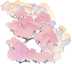 清明节山水插画-杏花