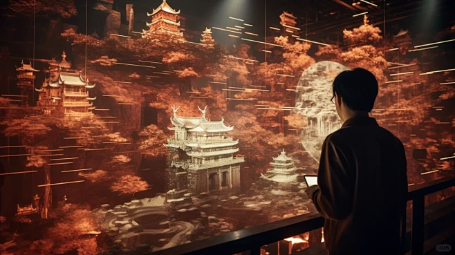 AI生成博物馆数字体验示意图（含咒语）