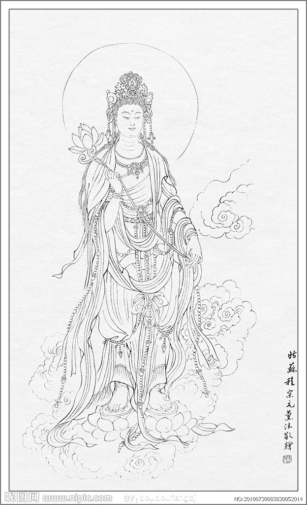白描观音大图