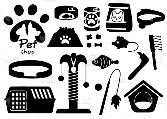 绘画插图,猫,碗,矢量,衣领,平坦的,计...