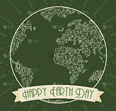 绿色地球日平面海报