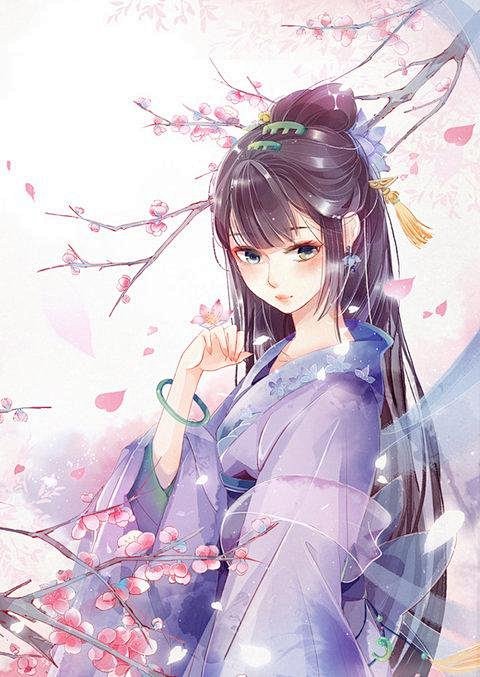 古风古装美女水彩画上色素材 sai手绘人...
