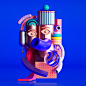 Picasso Characters: 3D Artworks by Omar Aqil - Inspiration Grid | Design Inspiration : Pakistani artist Omar Aqil draws inspiration from Picasso’s portrait paintings to create his deconstructed 3D character designs. More 3D illustrations via Behance