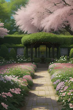 春日绽放缤纷色彩中的欢快花朵
