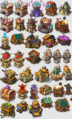 com手绘 q版 手游 游戏 建筑 物品 塔防 图标素材 755-淘宝网1小岛喵