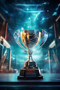 电竞奖杯赛博朋克获胜效果图