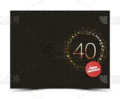周年纪念,模板,华丽的,40岁到45岁,贺卡,生日,50年节,红色,请柬,问候