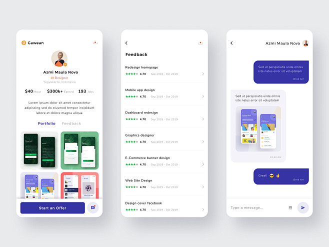 自由职业者app .fig素材下载 - ...