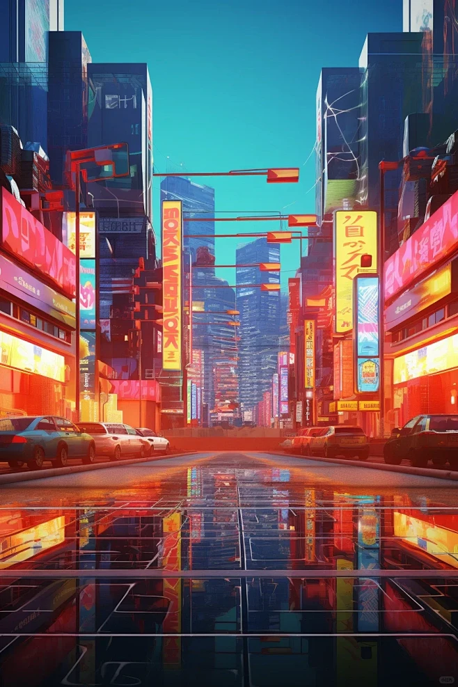霓虹街道 赛博朋克风 电商场景合成素材